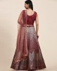 Fancy Heavy Organza Fabric with Elegant Real Mirror & Codding work Lehenga